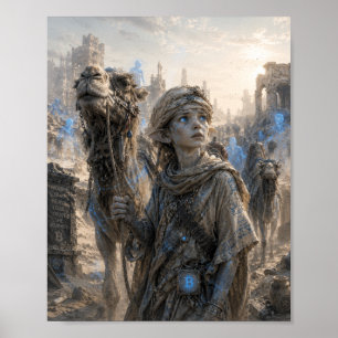Golven / Kameelherder / Woestijn Poster