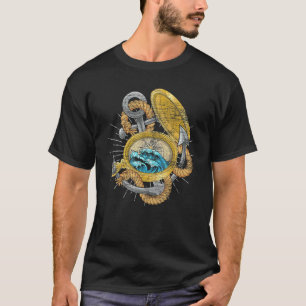 Golven Kompas Anker Zeiler Zeevaart Schipper Zeile T-shirt