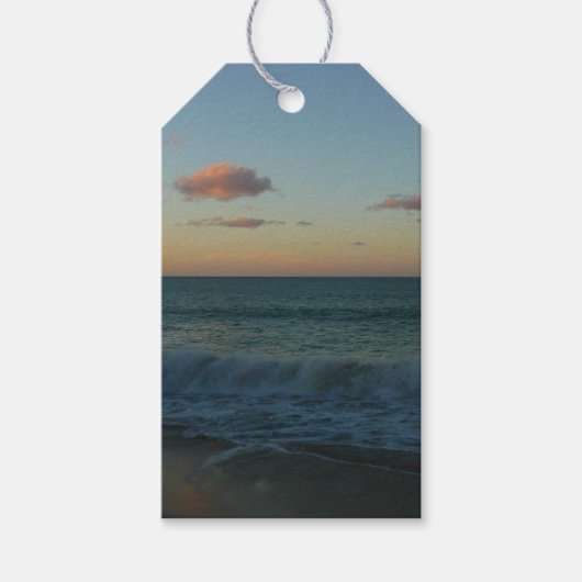 Golven kruipen in het Zonnestrand Landschap Cadeaulabel (Voorkant)