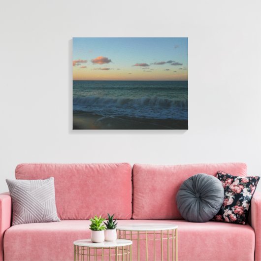 Golven kruipen in het Zonnestrand Landschap Canvas Afdruk (Insitu (Woonkamer))