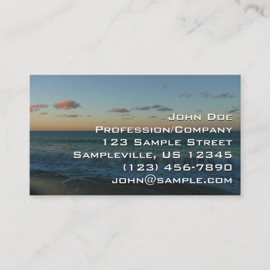 Golven kruipen in het Zonnestrand Landschap Visitekaartje (Voorkant)