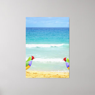 Golven, lucht en surven op Boa Vista strand Canvas Afdruk