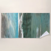 Golven maken op drijftwood-zeekapkunst strandlaken (Voorkant)