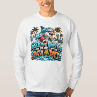 Golven maken op spel dag Miami American Football-f T-shirt