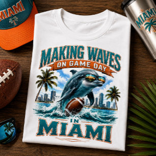 Golven maken op spel dag Miami American Football-f T-shirt