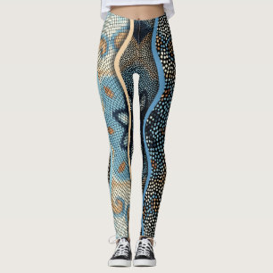 golven: Mozaïek Tegel textuur. Leggings