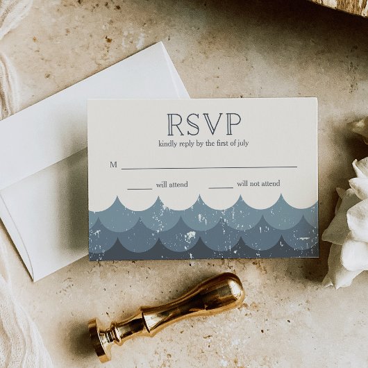 golven Navy RSVP Kaartje