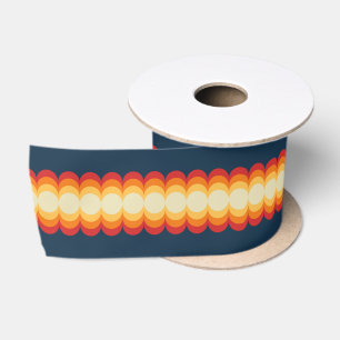 Golven ontwerp in beige, geel, sinaasappel, rood, lint