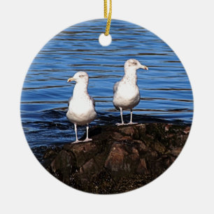 Golven op de rotsen keramisch ornament