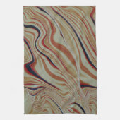 Golven op een gemengde basis in grijs ocher oranje theedoek (Verticaal)