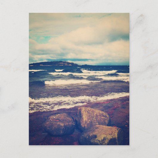 Golven op het superieure meer briefkaart (Voorkant)