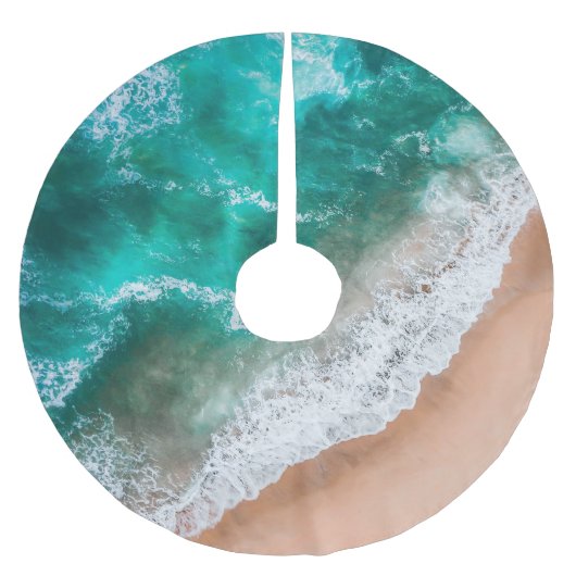 Golven op Sandy Beach Kerstboom Rok (Voorkant)