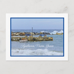 GOLVEN ROLLEN IN BIJ GRIEKS SEASIDE VILLAGE BRIEFKAART