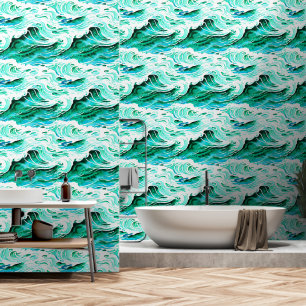 Golven rollen oceaan zee water modern tijdloos behang