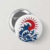 Golven Ronde Button 5,7 Cm (Voorkant /achterkant)