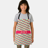 Golven Rood Blauw Minimaal Patroon Schort (Insitu)