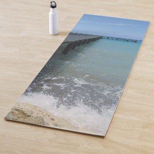 Golven splitsen op het ontwerp van de Wit Yogamat