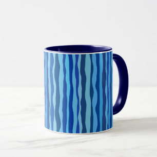 Golven van blauw Cyaan Marine Kobalt Hemelblauw Mok