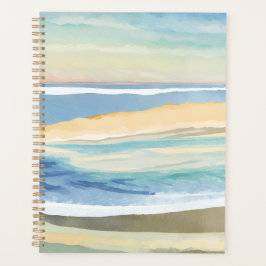 Golven van Blauw | Oceaan Strand Waterverf Planner