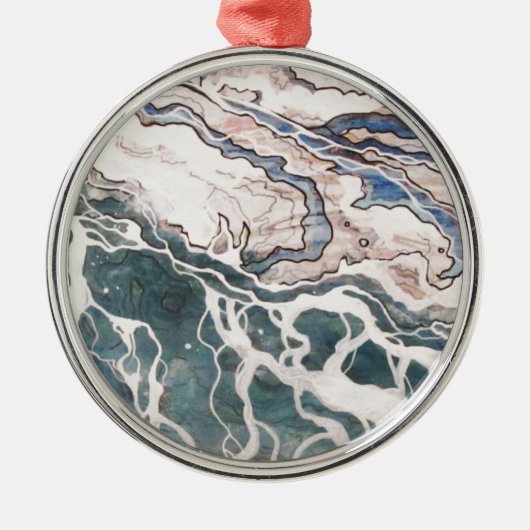 Golven van het meer van Erie Metalen Ornament (Voorkant)