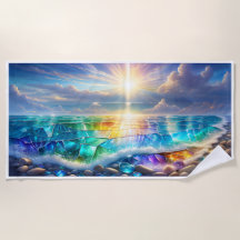 Golven van rust: Crystal Ocean Sunset Handdoek