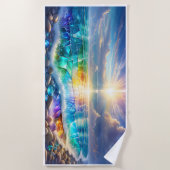 Golven van rust: Crystal Ocean Sunset Handdoek (Voorkant)