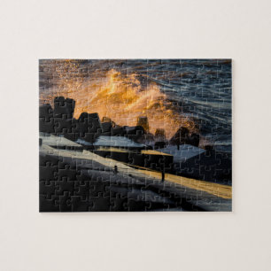 Golven van Sunset Gold Legpuzzel