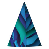 Golven van verschillende kleuren van blauw naar gr feesthoedjes (Achterkant)
