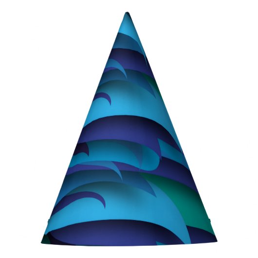 Golven van verschillende kleuren van blauw naar gr feesthoedjes (Voorkant)