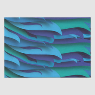 Golven van verschillende kleuren van blauw naar gr tissuepapier