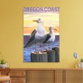 Golven van Zee van oregonkusten Canvas Afdruk (Insitu (Woonkamer))