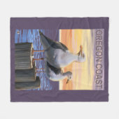 Golven van Zee van oregonkusten Fleece Deken (Voorkant (Horizontaal))