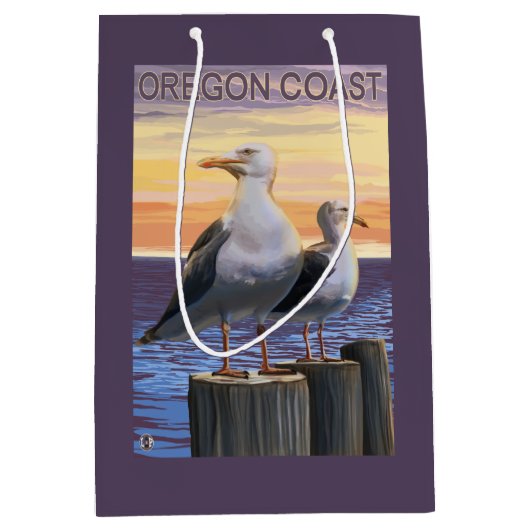 Golven van Zee van oregonkusten Medium Cadeauzakje (Voorkant)