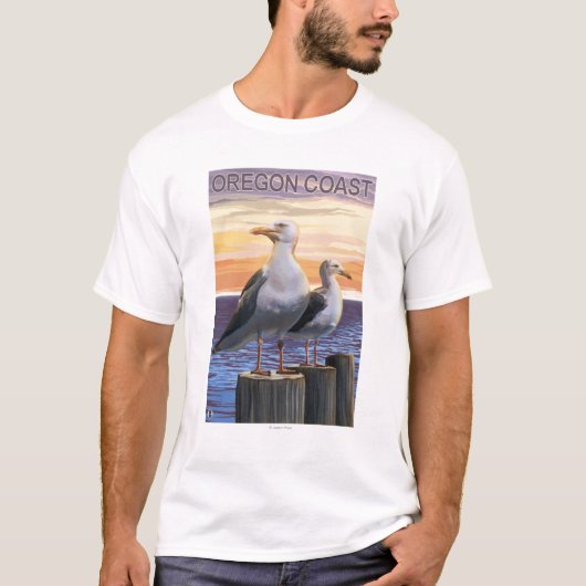 Golven van Zee van oregonkusten T-shirt (Voorkant)