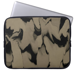 Golven van zwart en bruin laptop sleeve