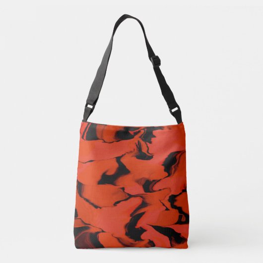 Golven van zwart en rood crossbody tas (Achterkant)