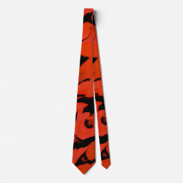 Golven van zwarte en rode Sumo Design Necktie Stropdas