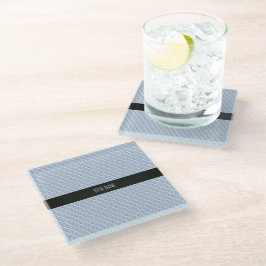 Golven Verticaal Blauw Sinaasappel Minimal Pattern Glazen Onderzetter