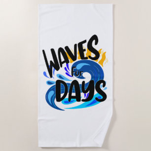 Golven voor dagen, strandleven, Ocean Waves Surf Strandlaken