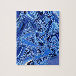 golven wegen in blauw legpuzzel