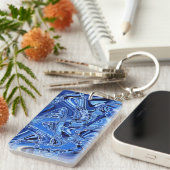 golven wegen in blauw sleutelhanger (Voorkant Rechts)