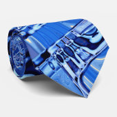 golven wegen in blauw stropdas (Opgerold)