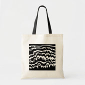 Golvend abstract zwart en wit tote bag (Voorkant)