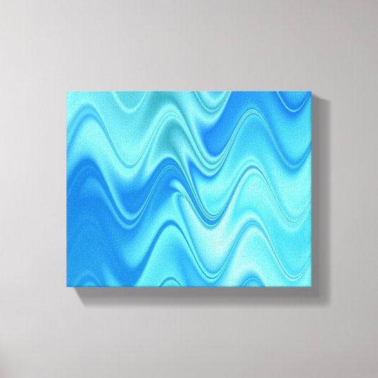 Golvend Blauw Abstract Canvas Afdruk (Voorkant)