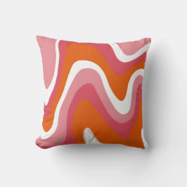 Golvend en Groovy Roze en Oranje Kussen