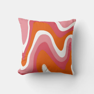 Golvend en Groovy Roze en Oranje Kussen
