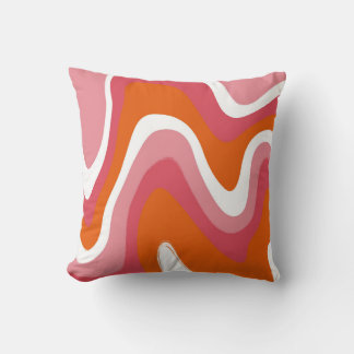 Golvend en Groovy Roze en Oranje Kussen