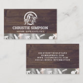 Golvend Haar | Stylist Tools | Hout Metaal Visitekaartje (Voorkant / Achterkant)