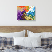 Golvend Meerkleurig Abstract Canvas Afdruk (Insitu (Slaapkamer))