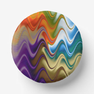 Golvend Meerkleurig Abstract Papieren Kommen